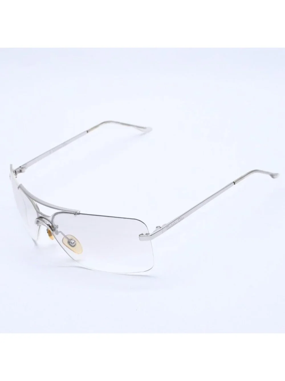 Dior Rimless Sunglasses Silver Gray Gradient Lens Eyewear